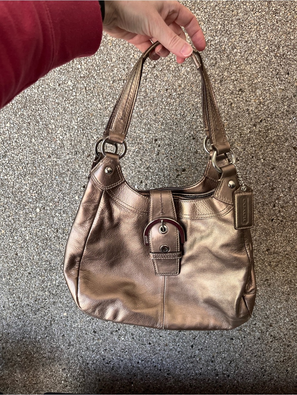 Coach Soho Lynn Bronze Metallic Leather hobo